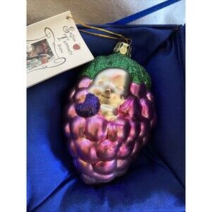 Susan Torrence Global Village Blown Glass Ornament 1999 Loving Bunch Bebe Grape